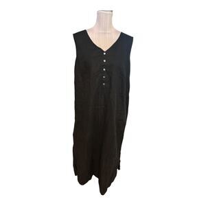 J. Jill Linen Black Sleeveless Dress Size 2X
